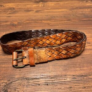 Vintage American Eagle Braided Leather Belt | Size Large